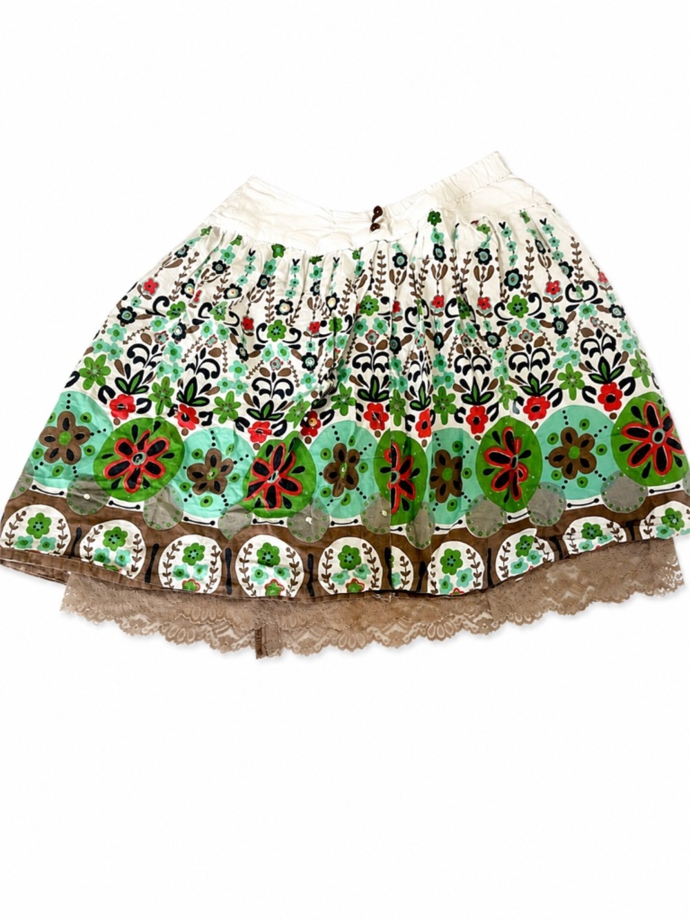 Girls Boho Floral Lace Trim Skirt Size 8-9 Years